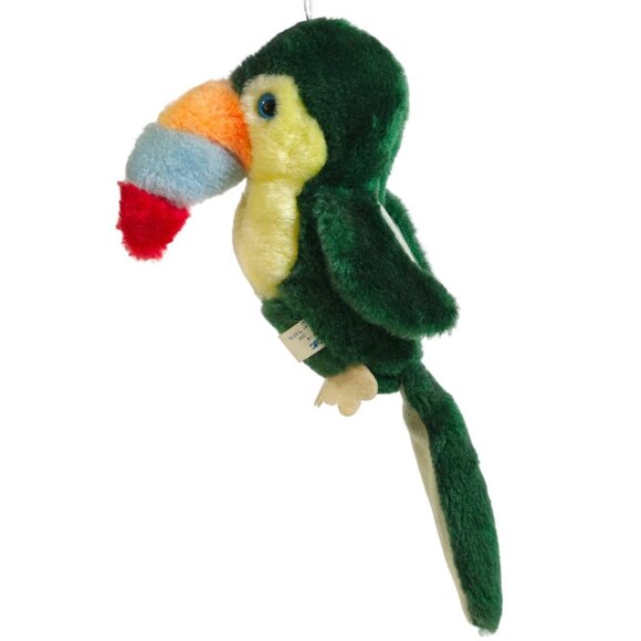 ACME Plush Parrot Stuffed Animal Toy Green Bird Vintage 1983 Hanging Tropical - Picture 5 of 7
